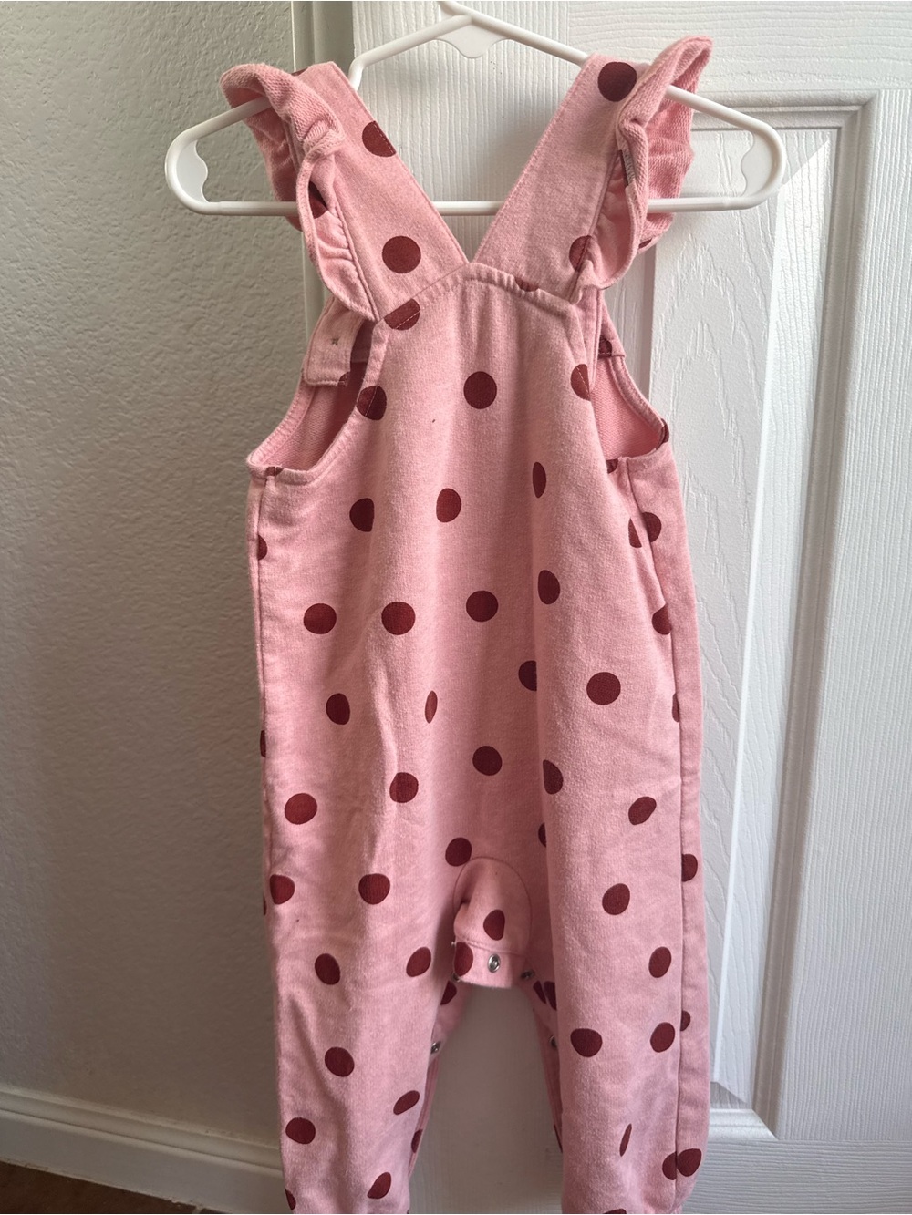 Carter's Pink Polka Dot Overalls - Picture 2 of 3